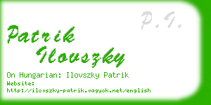 patrik ilovszky business card